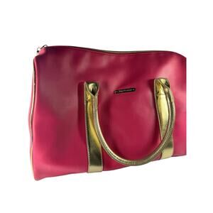 Juicy Couture Travel Hand Bag Pink And Gold With Charm, 16” Overnight Duffel